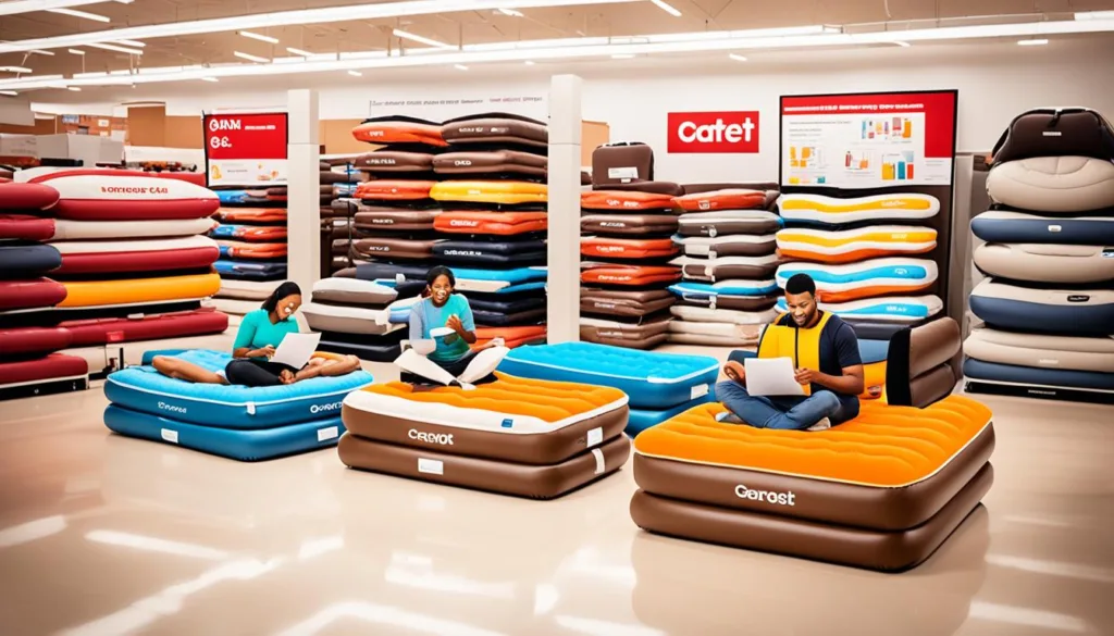 Choosing Airbeds at Target